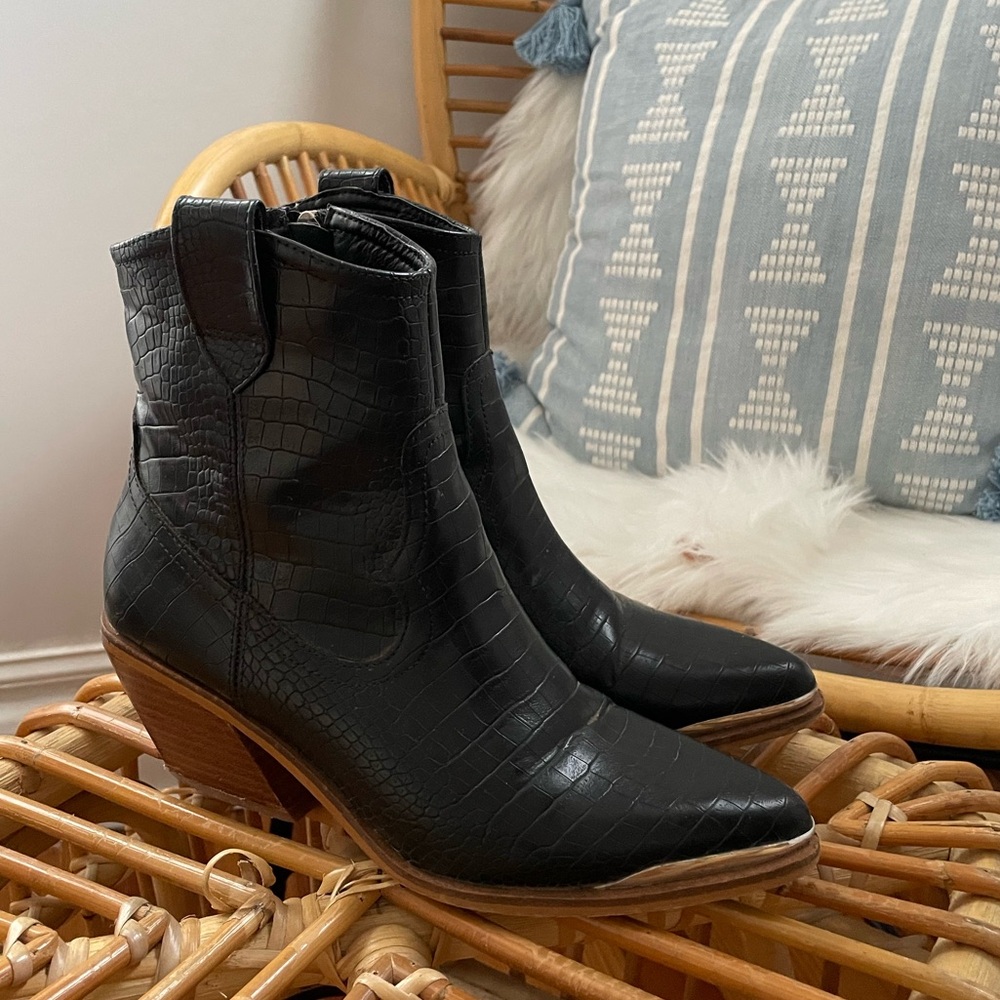 Black Western Booties